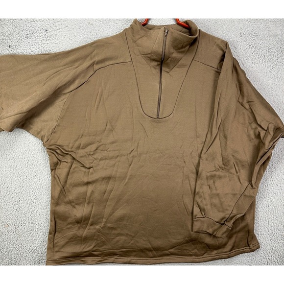 Tru Spec Sweatshirt Pullover Mens 3XL Brown Under Cold Weather Quarter Zip NEW - Picture 2 of 8